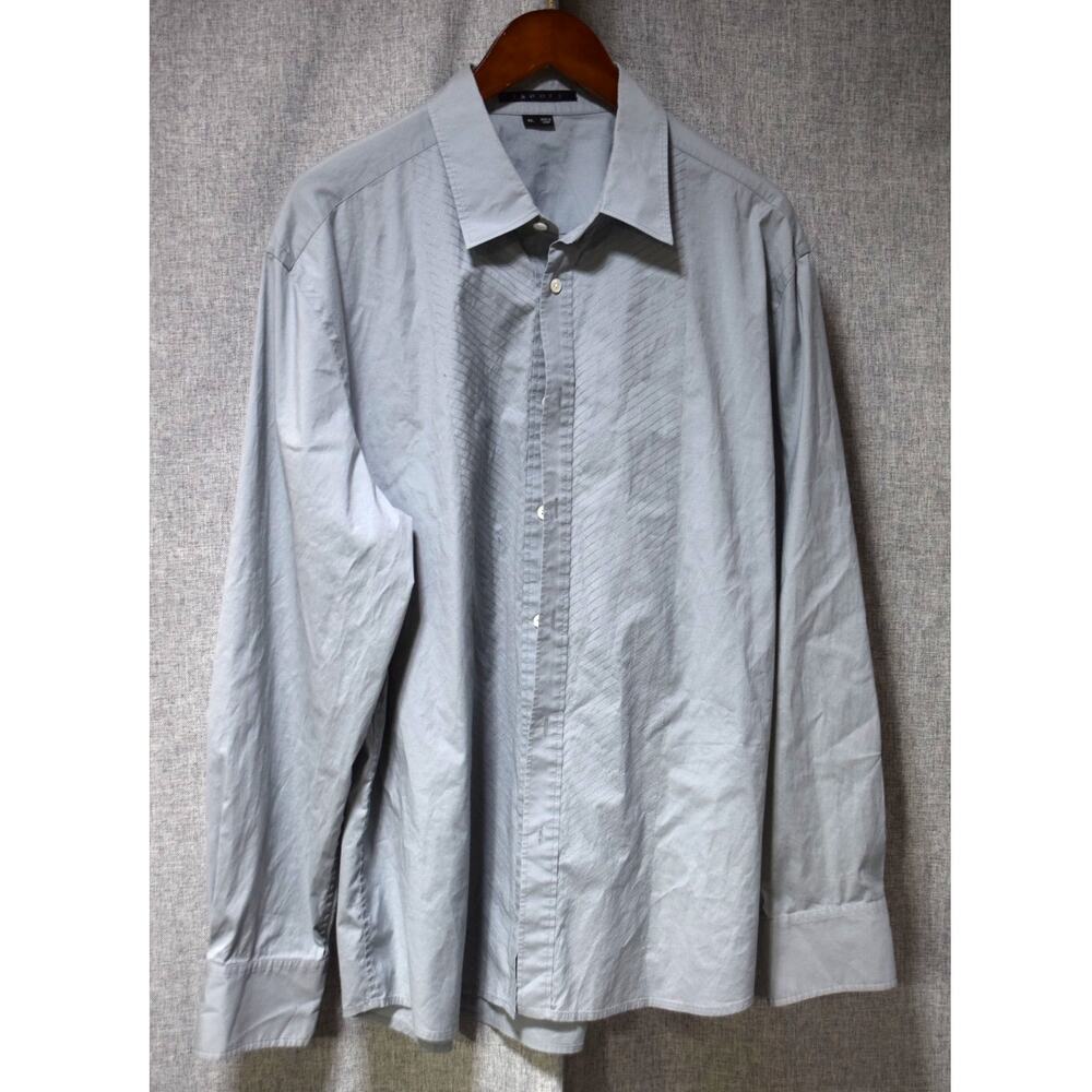 Theory Light Blue Embroidered Front Button-Down Shirt Men’s XL